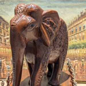 Lerili megamall Handmade Wooden Elephant Sculpture