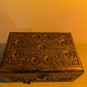 Lerili megamall Handmade floral carved Jewelry Box