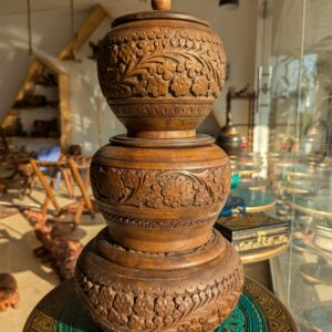 Lerili Megamall Carved Floral Candy Jar – Set of 3