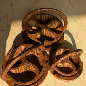 Hand-Carved Solid Wood Snack Serving Tray – 3 Sizes S/M/L | lerili Megamall