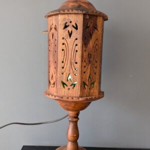 Lerili Megamall presents Handcrafted Wooden Lamp with Intricate Carving