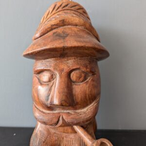 Lerili Megamall Handmade Wooden Man Face Sculpture with Pipe